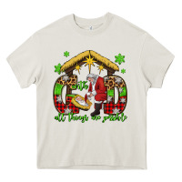 Cream with god all things are possible santa baby jesus Heavy Core Tee - Jasminsmagicworld