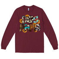 Burgundy Dog Mama Long Sleeve Tee - FaDigitalArtStudio