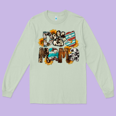 Dog Mama Long Sleeve Tee Designed By Fadigitalartstudio