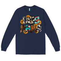Navy Dog Mama Long Sleeve Tee - FaDigitalArtStudio