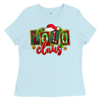 Baby Blue christmas lolo claus Ladies Tee - FaDigitalArtStudio
