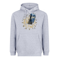 Heather Grey watch the time Heavyweight Hoodie - artisFamous