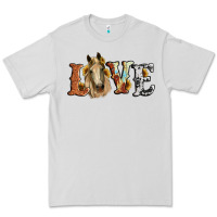 Dove Grey love horse sunflower Premium Tee - RanaPortraitStore