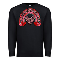 Black valentines heart rainbow Premium Sweatshirt - JahusDesignShop