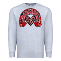 Heather Grey valentines heart rainbow Premium Sweatshirt - JahusDesignShop