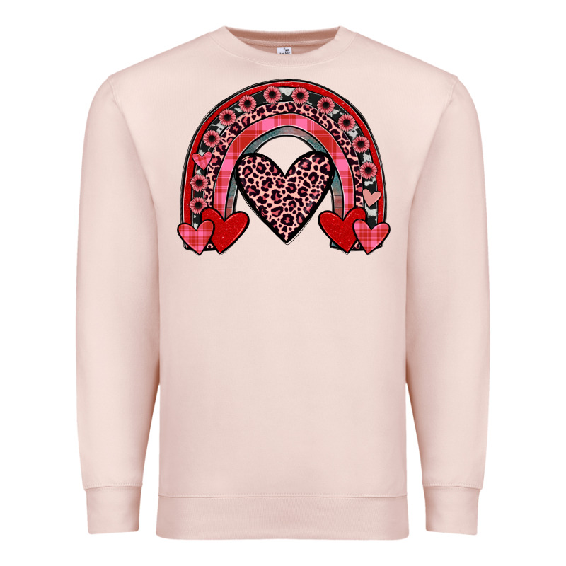 Valentines Heart Rainbow Premium Sweatshirt by JahusDesignShop | Teevron