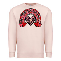Pale Pink valentines heart rainbow Premium Sweatshirt - JahusDesignShop