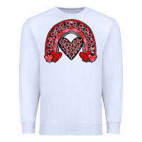White valentines heart rainbow Premium Sweatshirt - JahusDesignShop