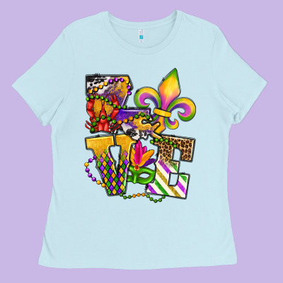 Louisiana Map Love Ladies Tee Designed By Oliviacreatesart