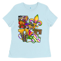 Baby Blue louisiana map love Ladies Tee - OliviaCreatesArt