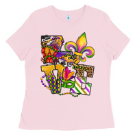 Bubblegum Pink louisiana map love Ladies Tee - OliviaCreatesArt