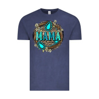 Vintage Denim Mama with gemstone leopard Mother's Day Vintage Tee - FaDigitalArtStudio