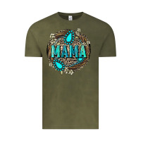 Vintage Olive Mama with gemstone leopard Mother's Day Vintage Tee - FaDigitalArtStudio