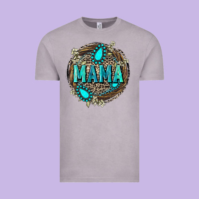 Mama With Gemstone Leopard Mother's Day Vintage Tee Designed By Fadigitalartstudio