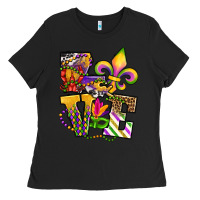 Black louisiana map love Ladies Tee - OliviaCreatesArt