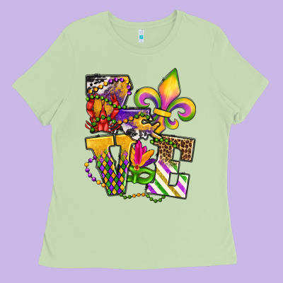 Louisiana Map Love Ladies Tee Designed By Oliviacreatesart