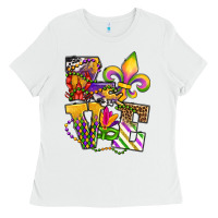 White louisiana map love Ladies Tee - OliviaCreatesArt