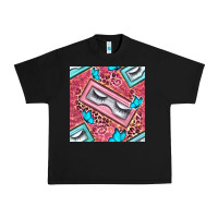Black cosmetic fake eyelashes and butterfly with leopard seamless pattern bb Urban Heavy Tee - BundleAndBundleShop