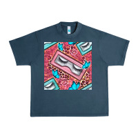 Midnight Navy cosmetic fake eyelashes and butterfly with leopard seamless pattern bb Urban Heavy Tee - BundleAndBundleShop