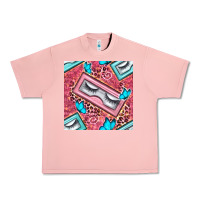 Salmon cosmetic fake eyelashes and butterfly with leopard seamless pattern bb Urban Heavy Tee - BundleAndBundleShop