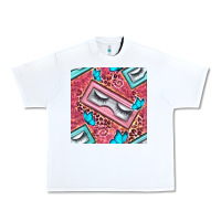 White cosmetic fake eyelashes and butterfly with leopard seamless pattern bb Urban Heavy Tee - BundleAndBundleShop