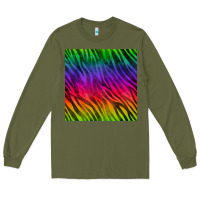 Army Green colorful zebra seamless pattern Long Sleeve Tee - BundleAndBundleShop