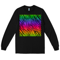 Black colorful zebra seamless pattern Long Sleeve Tee - BundleAndBundleShop