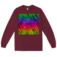 Burgundy colorful zebra seamless pattern Long Sleeve Tee - BundleAndBundleShop