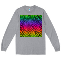 Heather Grey colorful zebra seamless pattern Long Sleeve Tee - BundleAndBundleShop
