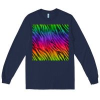 Navy colorful zebra seamless pattern Long Sleeve Tee - BundleAndBundleShop