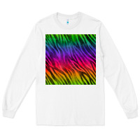 White colorful zebra seamless pattern Long Sleeve Tee - BundleAndBundleShop