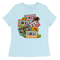 Baby Blue 90s country caassette tapes Ladies Tee - OliviaCreatesArt