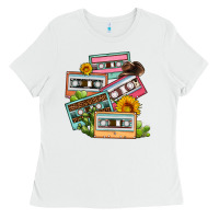 White 90s country caassette tapes Ladies Tee - OliviaCreatesArt