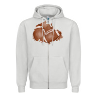 Dove Grey football patch Zipper Hoodie - AdoDesignShop