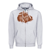 Heather Grey football patch Zipper Hoodie - AdoDesignShop