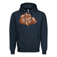 Navy football patch Zipper Hoodie - AdoDesignShop