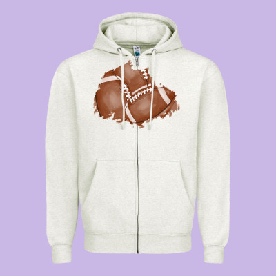 Football Patch Zipper Hoodie Designed By Adodesignshop