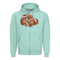 Seafoam football patch Zipper Hoodie - AdoDesignShop