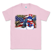 Bubblegum Pink Patriotic snowman background 4th of july Classic Tee - HowdyJamesFarm