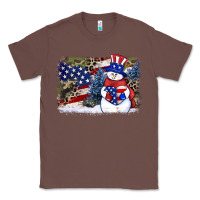 Chestnut Patriotic snowman background 4th of july Classic Tee - HowdyJamesFarm