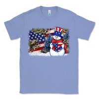 Colony Blue Patriotic snowman background 4th of july Classic Tee - HowdyJamesFarm