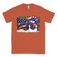Copper Patriotic snowman background 4th of july Classic Tee - HowdyJamesFarm