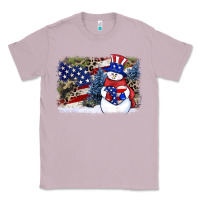 Lilac Patriotic snowman background 4th of july Classic Tee - HowdyJamesFarm