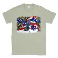 Matcha Patriotic snowman background 4th of july Classic Tee - HowdyJamesFarm