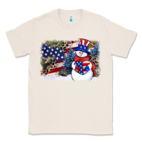 Natural Patriotic snowman background 4th of july Classic Tee - HowdyJamesFarm