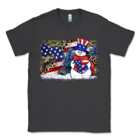 Smoke Patriotic snowman background 4th of july Classic Tee - HowdyJamesFarm