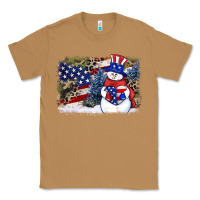 Toasted Coconut Patriotic snowman background 4th of july Classic Tee - HowdyJamesFarm