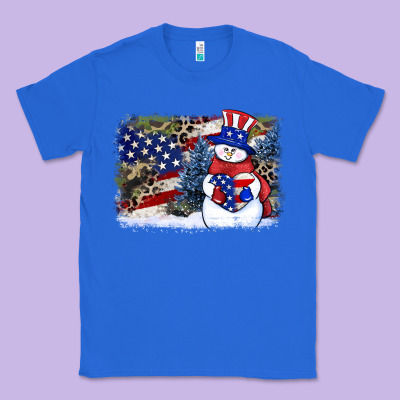 Patriotic Snowman Background 4th Of July Classic Tee Designed By Howdyjamesfarm