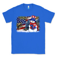 True Royal Patriotic snowman background 4th of july Classic Tee - HowdyJamesFarm