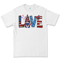 White 4th Of July love gnome Premium Tee - HowdyJamesFarm